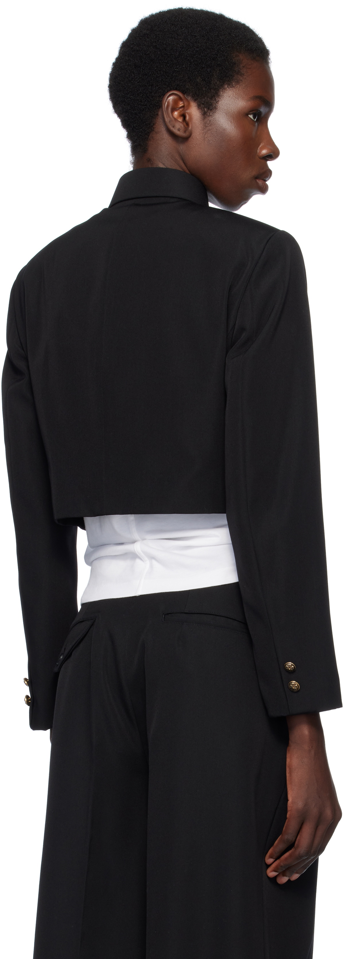 Comme des Garçons Girl Black Wool & Polyester Doeskin Blazer