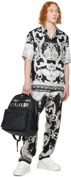 Versace Jeans Couture Black & Silver Logo Backpack