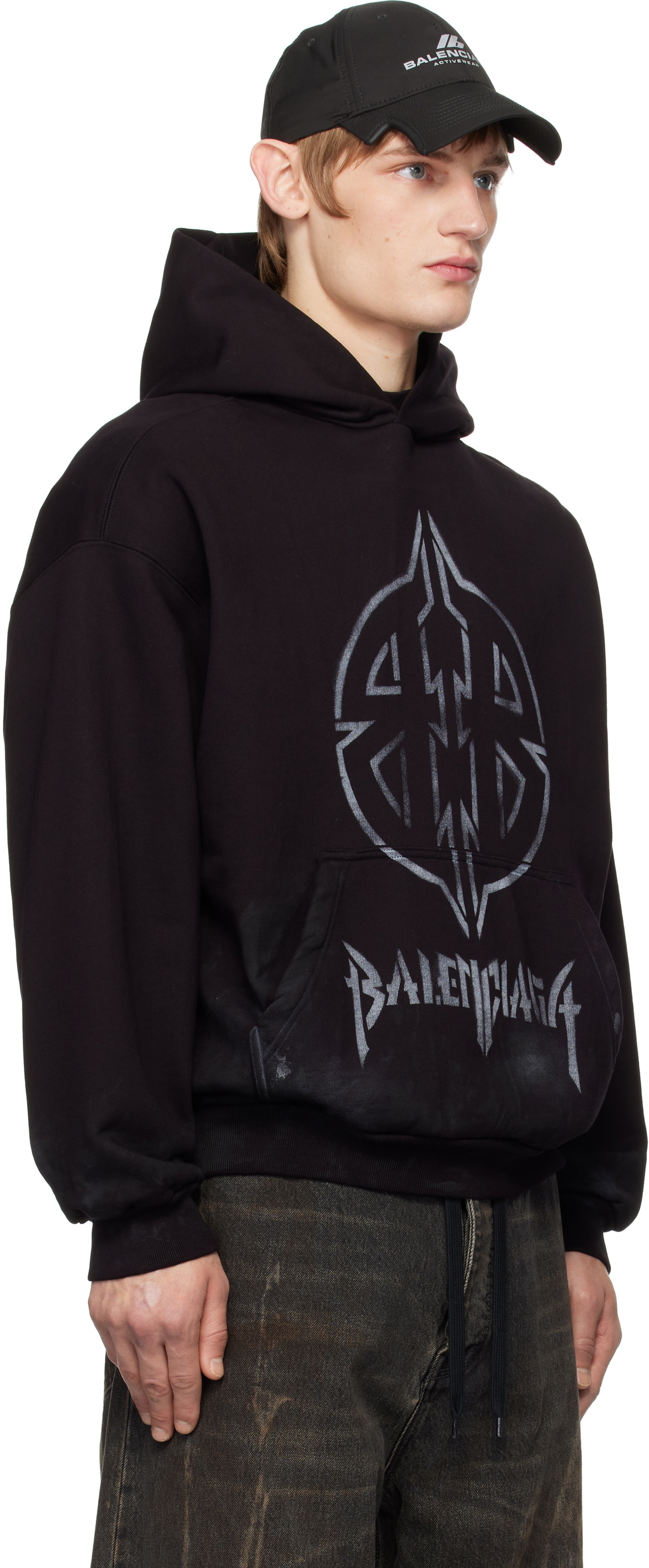 Balenciaga Black Metal BB Stencil Hoodie Balenciaga Balenciaga Black Metal BB Stencil Hoodie Balenciaga