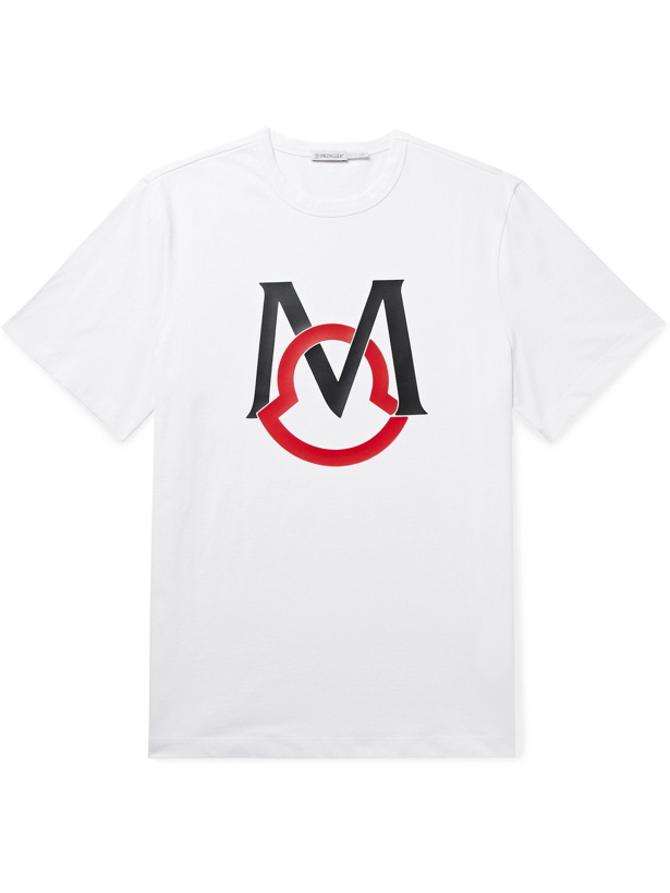Photo: MONCLER - Logo-Appliquéd Cotton-Jersey T-Shirt - White - XXL