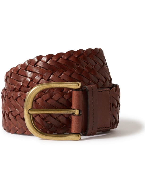 Photo: TOM FORD - 4cm Woven Leather Belt - Brown