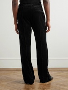 Casablanca - Straight-Leg Logo-Appliquéd Cotton-Blend Velour Sweatpants - Black