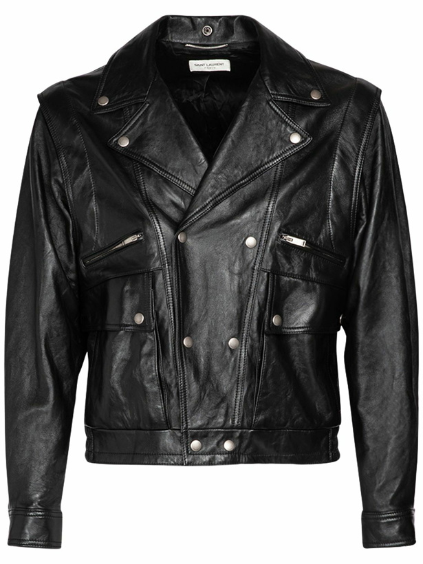 Photo: SAINT LAURENT - Leather Jacket W/ Detachable Sleeves
