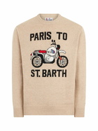 MC2 Saint Barth Man Sweater With Paris To St.barth Front Print