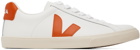 VEJA White & Orange Esplar Sneakers