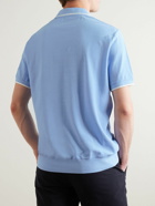 Loro Piana - Contrast-Tipped Cotton Polo Shirt - Blue