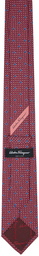 Ferragamo Red & Blue Gancini Print Tie