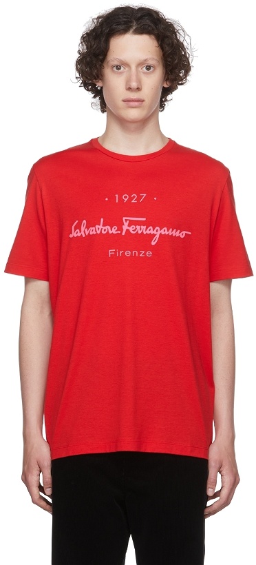 Photo: Salvatore Ferragamo Red 1927 Signature T-Shirt