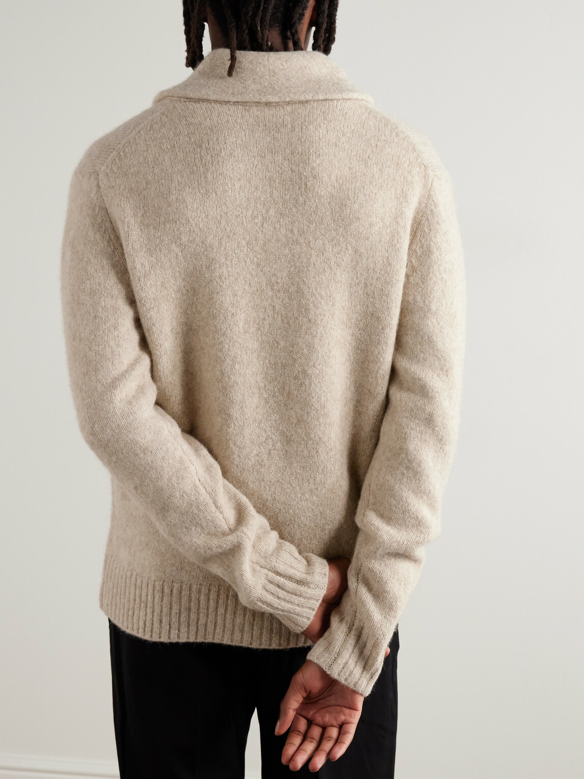 Hartford - Shawl-Collar Knitted Cardigan - Neutrals