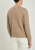 Zegna Cable-knit Linen-blend Jumper Brown