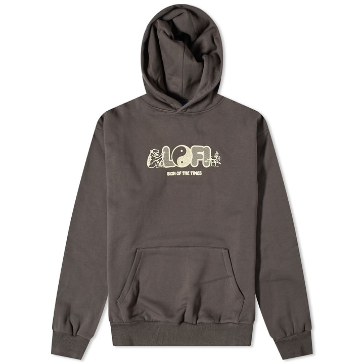 Photo: Lo-Fi Men's Sign Of The Times Hoody in Washed Black