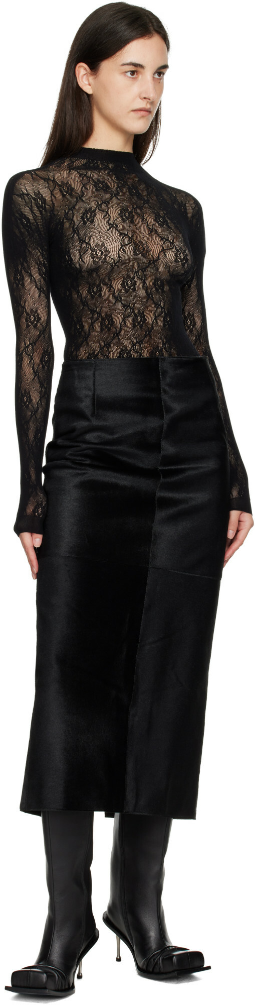 Swedish Stockings Black Nova Lace Top