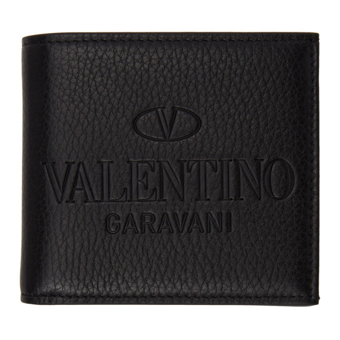 Photo: Valentino Garavani Black Grained Logo Bifold Wallet