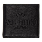 Valentino Garavani Black Grained Logo Bifold Wallet