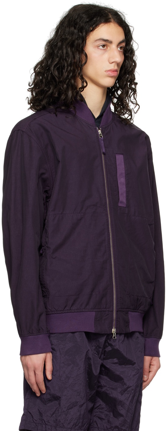 Stone Island Purple Garment-Dyed Bomber Jacket Stone Island