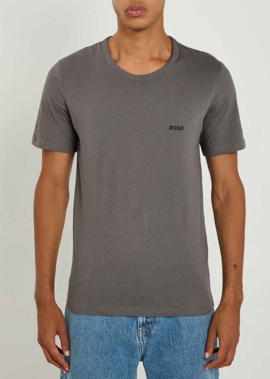 Boss Classic Logo-embroidered Cotton T-shirt set of Three Multicoloured
