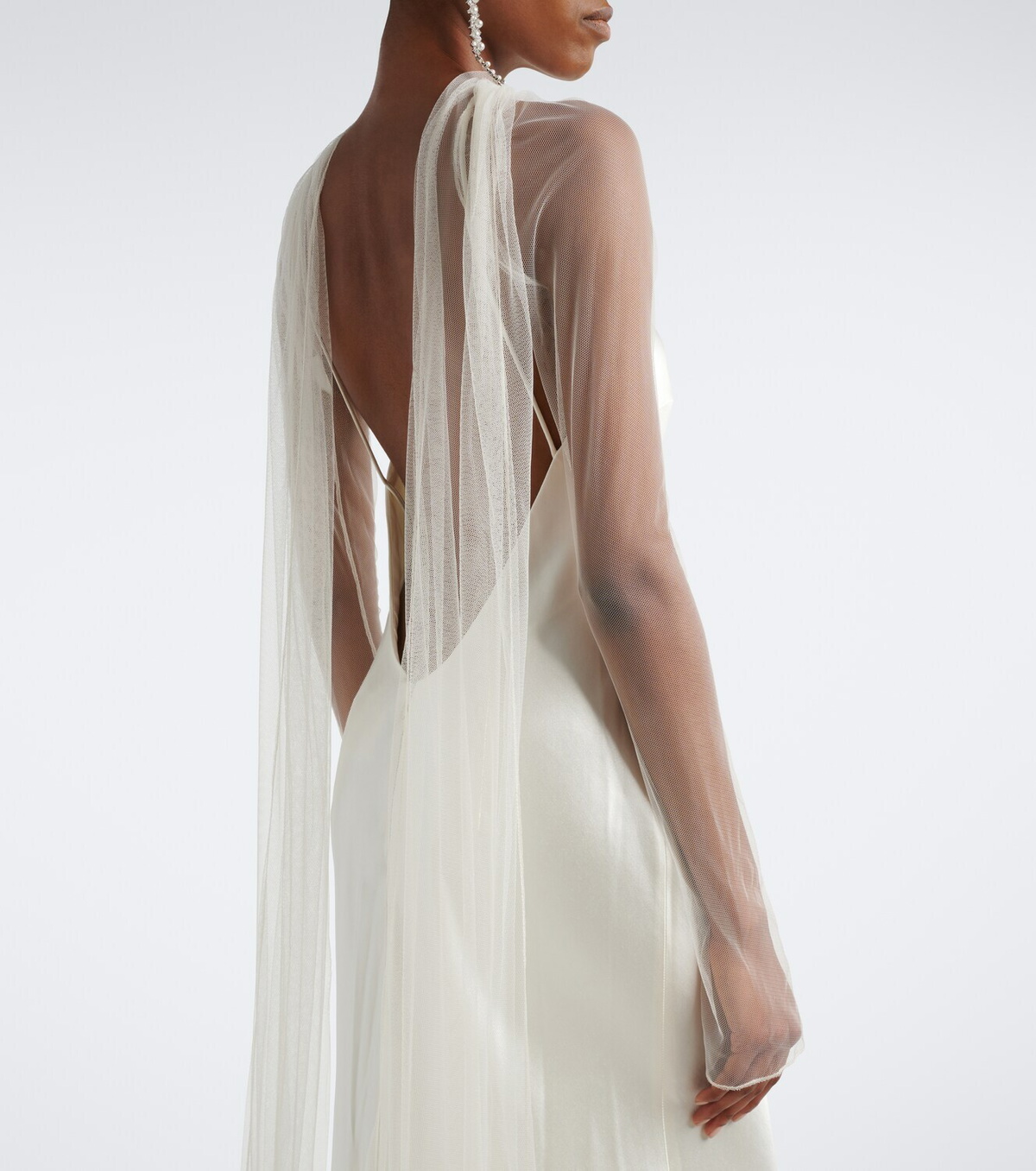 Danielle Frankel Bridal Mari caped wool and silk gown