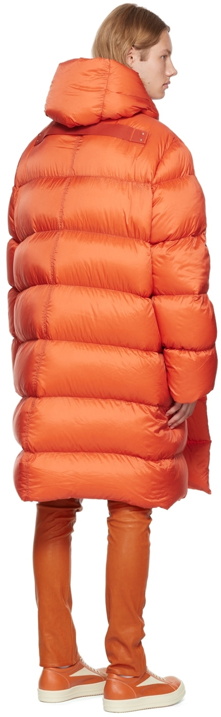 Rick Owens Orange Hooded Liner Down Coat
