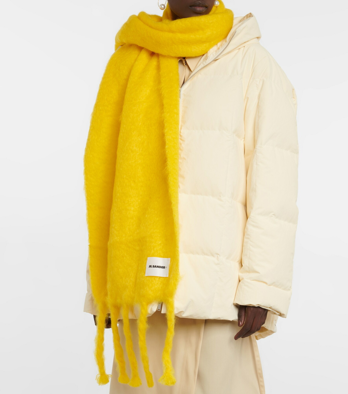 Jil Sander Men's Wool Scarf Beige