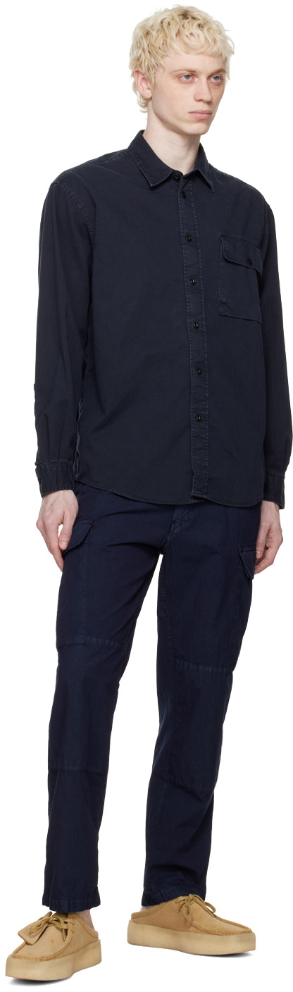 PRESIDENT's Navy Embroidered Cargo Pants
