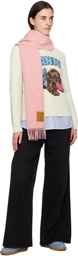 GANNI Pink Wool Scarf