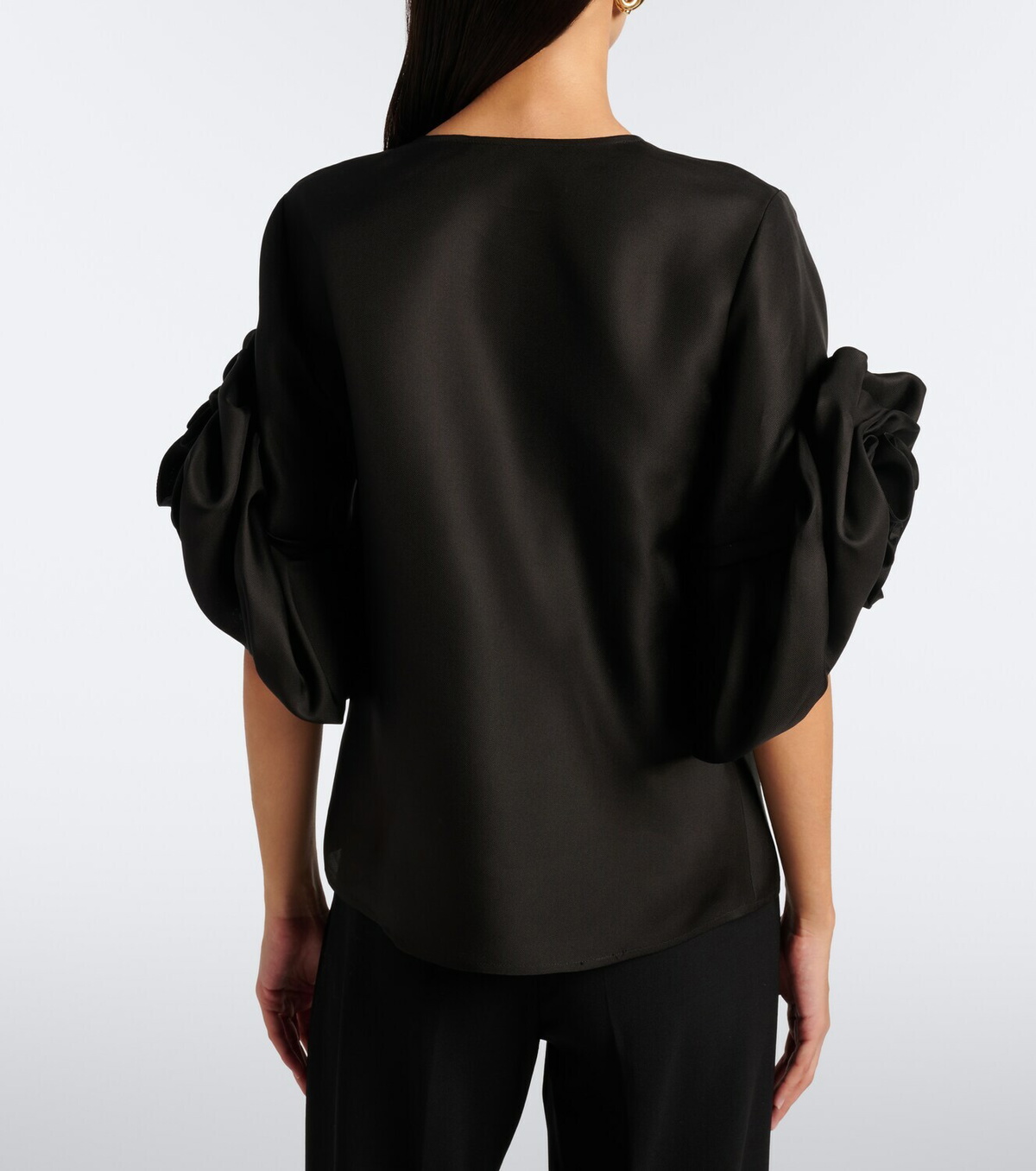 Carolina Herrera Floral-appliqué silk top