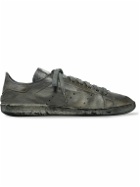 Balenciaga - adidas Stan Smith Distressed Leather Sneakers - Black