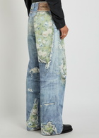 Acne Studios Printed Wide-leg Jeans Blue Denim Other