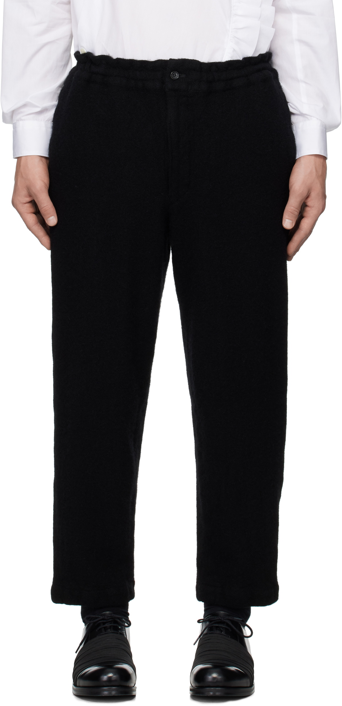 Black Comme des Garçons Black Tapered Wool Trousers
