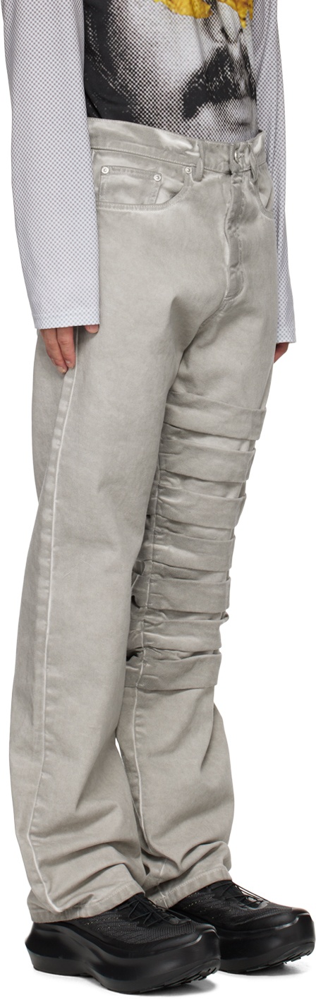 KUSIKOHC SSENSE Exclusive Gray Half Plaster Jeans