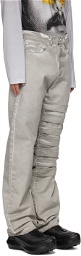 KUSIKOHC SSENSE Exclusive Gray Half Plaster Jeans