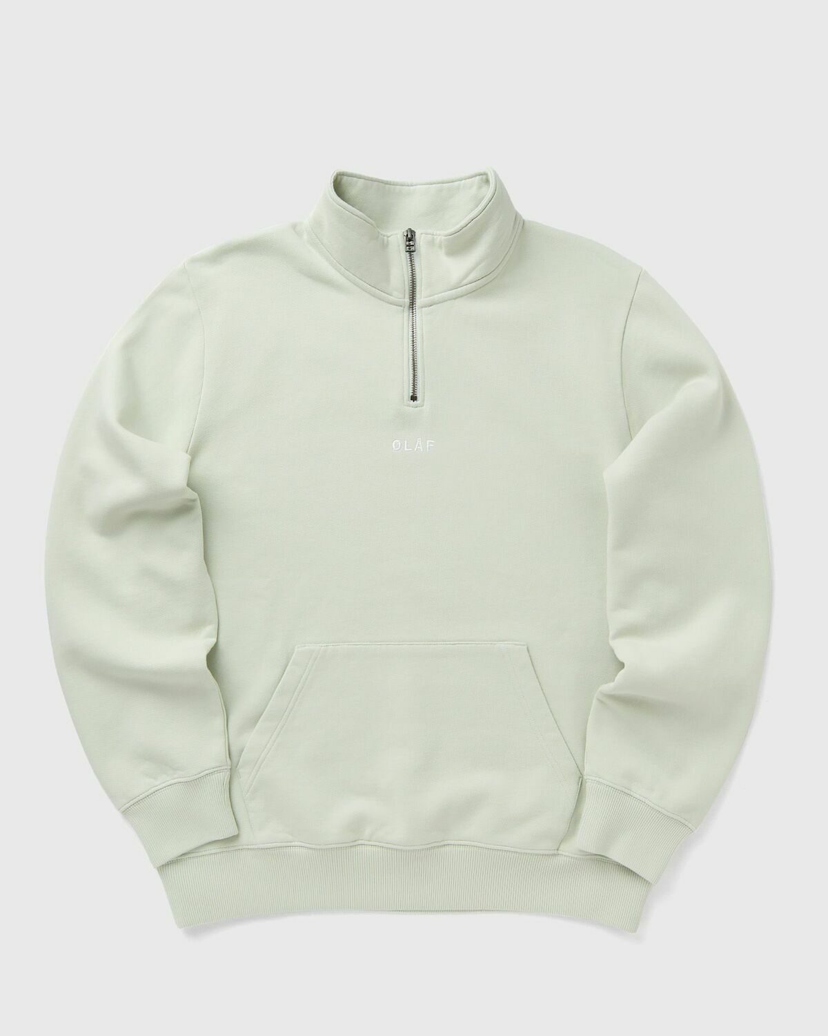 ØLÅF BLOCK ZIP MOCK NECK Green Mens Half-Zips/Sweatshirt