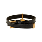 Versace Black and Gold Tribute Double Wrap Bracelet