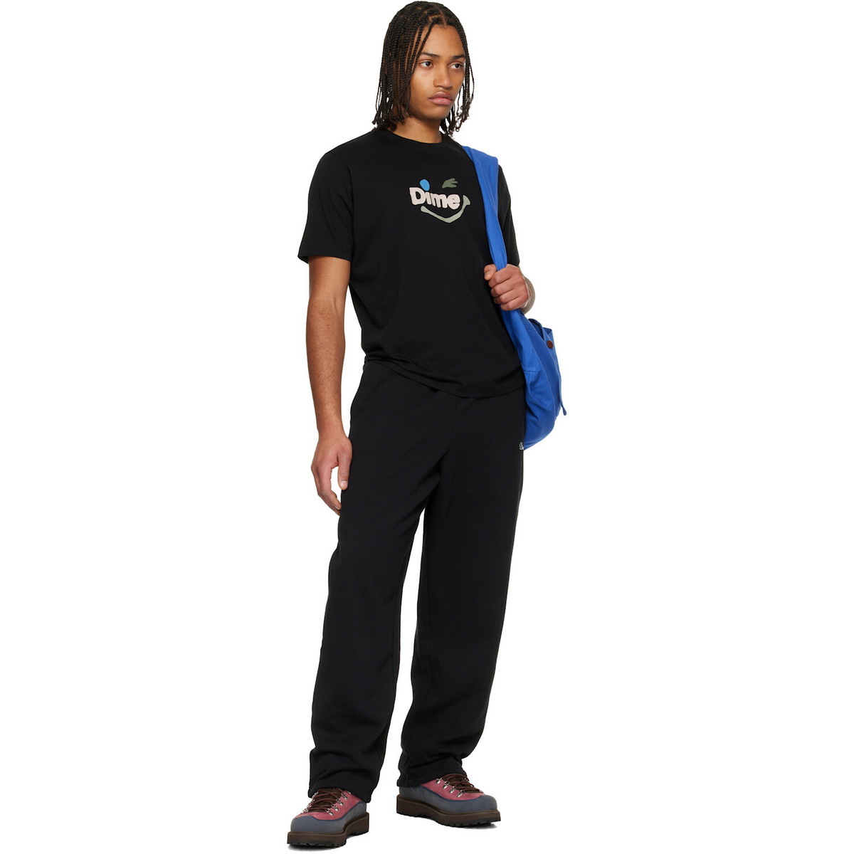 Dime Black Cursive Small Logo Sweatpants