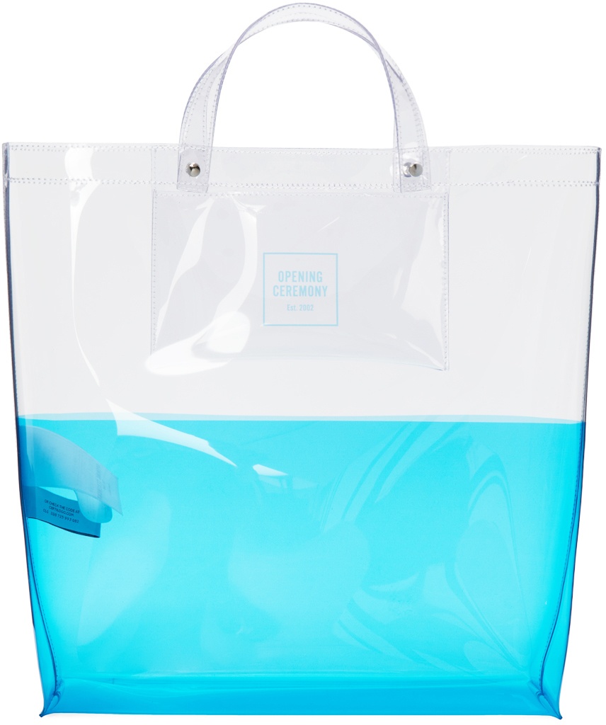 Photo: Opening Ceremony Transparent & Blue Large Colorblock Shopping Tote