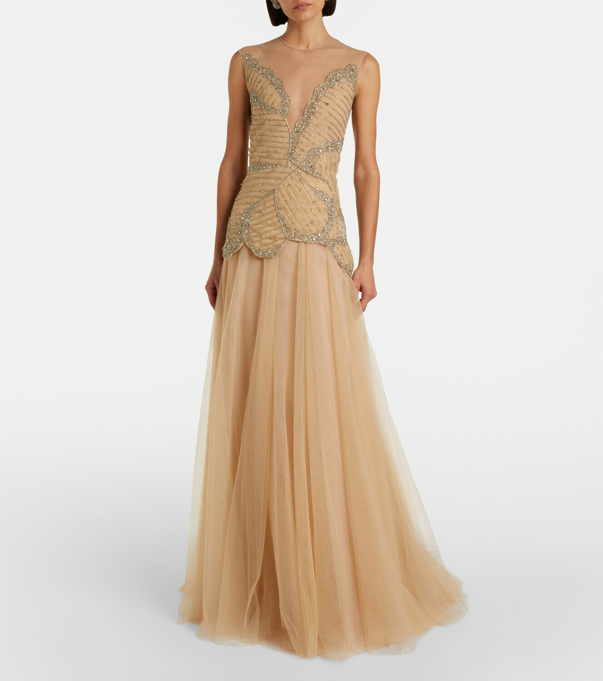 Costarellos Arabella embellished tulle gown