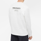 Norse Projects Men's Long Sleeve Holger Tab Series Logo T-Shirt in White