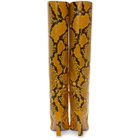 The Attico Yellow Python High Heel Tall Boots