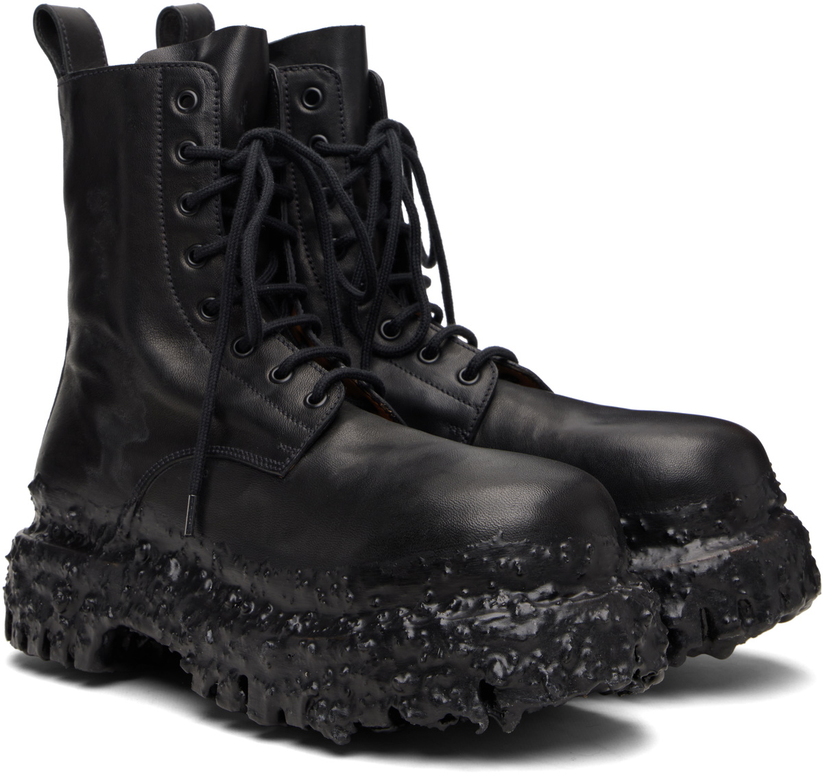 A DICIANNOVEVENTITRE Black Octa Combat Boots