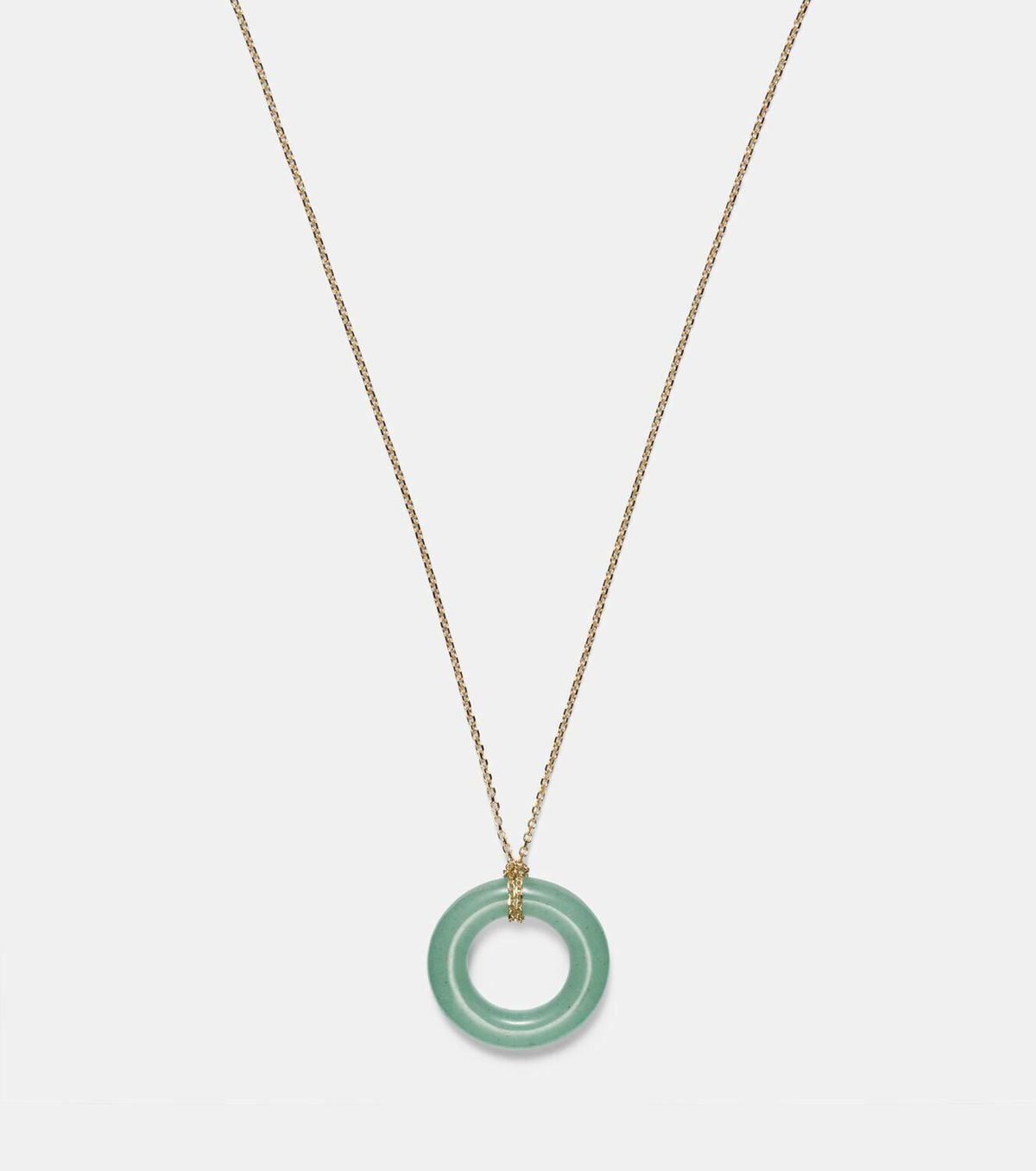 Mateo Donut 14kt gold necklace with jade