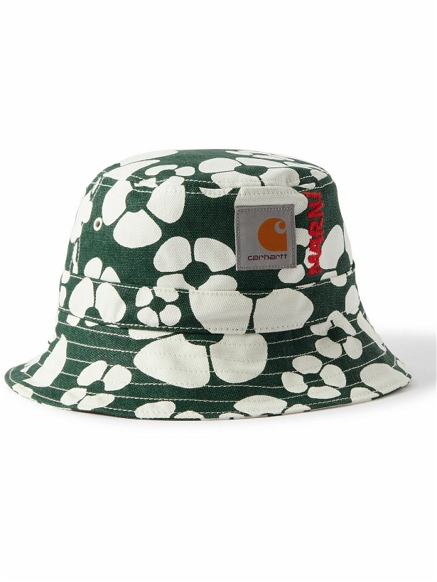 Photo: Marni - Carhartt WIP Logo-Detailed Floral-Print Cotton-Canvas Bucket Hat
