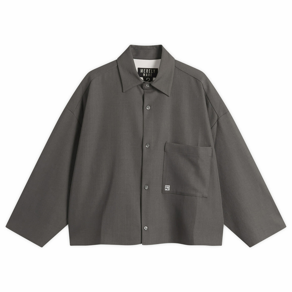 Merely Made Men's Cropped Overshirt in Asphalt Grey