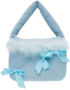ORIENS Blue Neptune Puff Top Handle Bag