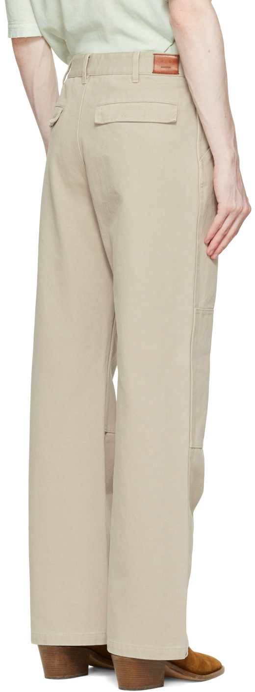 Beige linen high waisted pleated Dress Pants | Sumissura