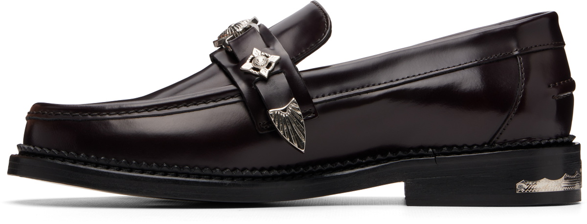 Toga Virilis SSENSE Exclusive Burgundy Metal Loafers