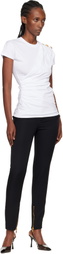 Balmain White Short-Sleeved Draped Jersey T-shirt