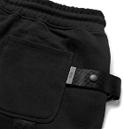 RtA - Slim-Fit Tapered Webbing-Trimmed Loopback Cotton-Jersey Sweatpants - Black