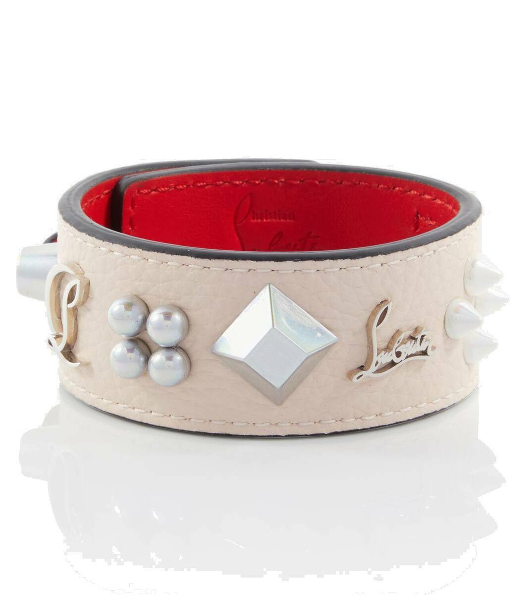 【Christian Louboutin】 CL animal-print leather bracelet Christian Louboutin CL animal-print leather bracelet