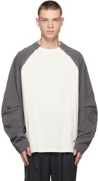 ADER error Grey & Off-White Long Sleeve T-Shirt