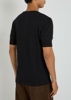Lemaire Ribbed Cotton-blend Henley T-shirt Black